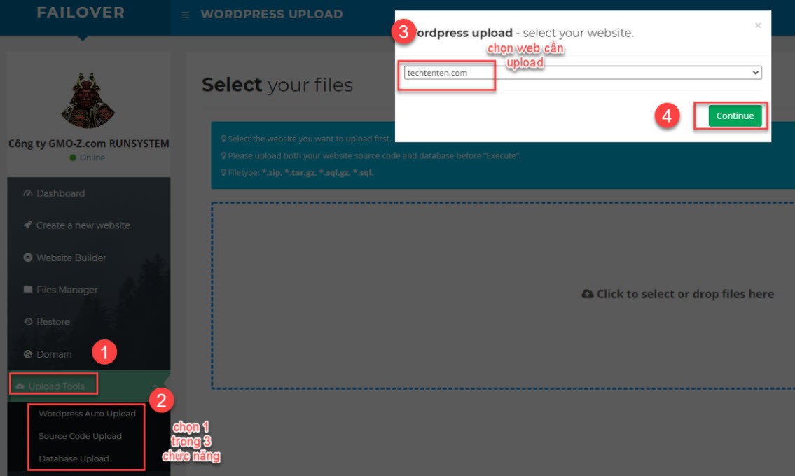 giao diện upload tool