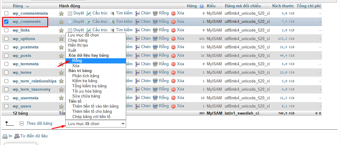 database phpmyadmin