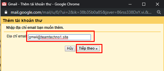 thêm địa chỉ mail