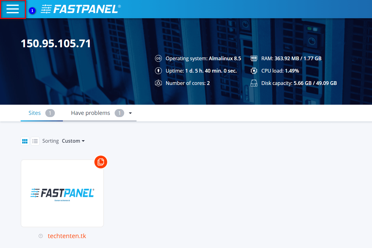 backup dữ liệu FastPanel