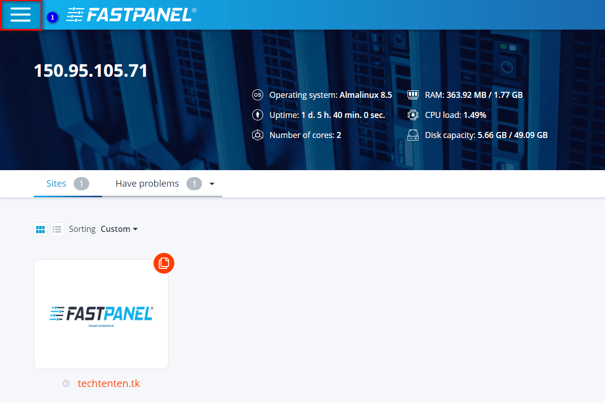 PHP trên FastPanel