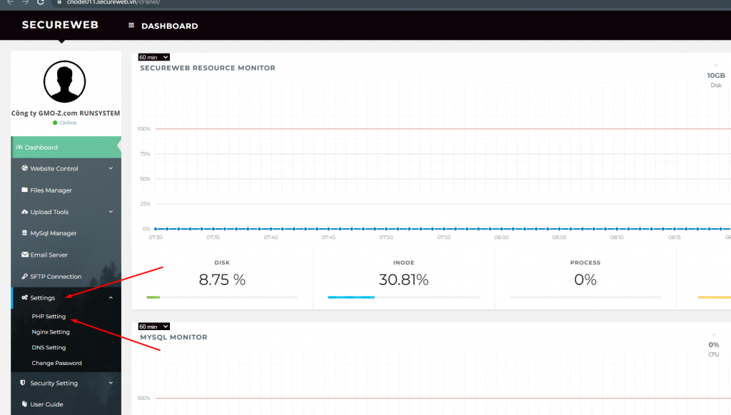 Cách restart php trên hosting SecureWeb - Hướng dẫn TENTEN