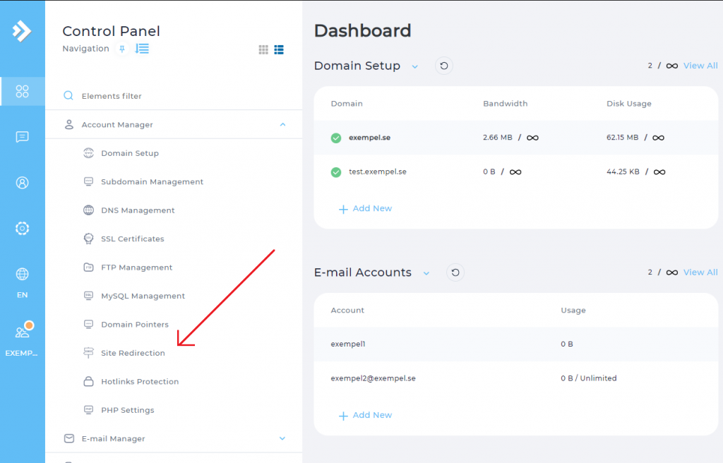 Hướng dẫn chuyển hướng trang web trên DirectAdmin - Hướng dẫn TENTEN
